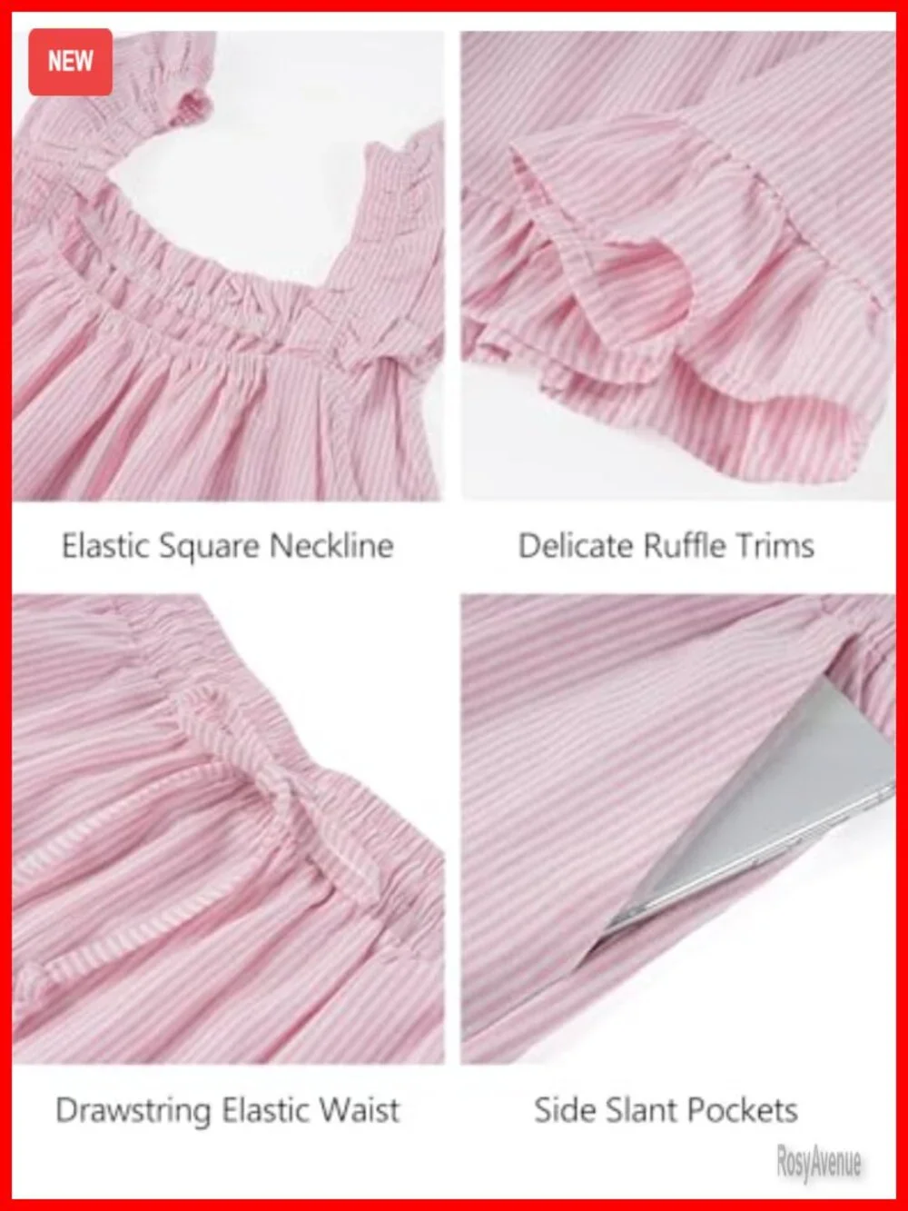 Women's Cotton Striped Pajama Set with Ruffle Cami Top and Shorts